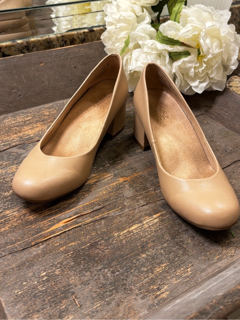 Naturalizer Nude Block Heel Pumps